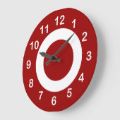 Diepe rode en witte doelcirkels grote klok (Hoek)