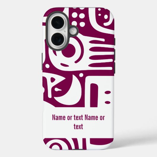 Diepe rode en witte doodles Case-Mate iPhone case (Achterkant)