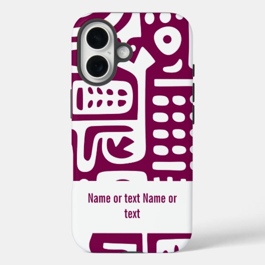 Diepe rode en witte doodles Case-Mate iPhone case (Achterkant)