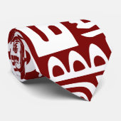 Diepe rode en witte doodles van 7 stropdas (Opgerold)