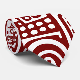 Diepe rode en witte doodles van 7 stropdas