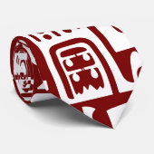 Diepe rode en witte doodles van 7 stropdas (Opgerold)