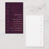 Diepe rode, moderne, verticale tekst visitekaartje (Voorkant / Achterkant)