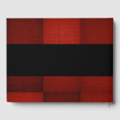 Diepe Rode Plein Patches Huwelijk Gastenboek (Achterkant)