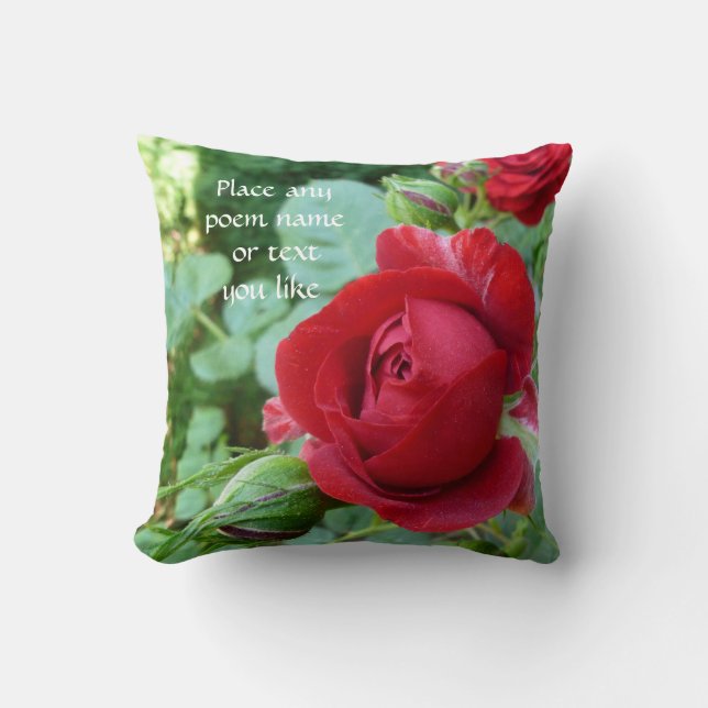 Diepe rode roodbuiskussen kussen (Voorkant)