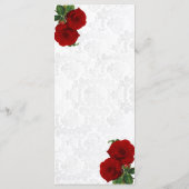 Diepe rode roos bruiloft - Menu (Achterkant)