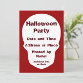 Diepe rode schedel uit Silhouette Kaart (Staand voorkant)