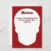 Diepe rode schedel uit Silhouette Kaart (Achterkant)