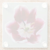 Diepe rode tulp glazen onderzetter (Achterkant)