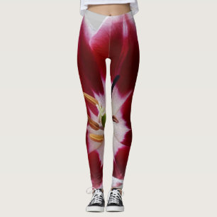 Diepe rode tulp leggings