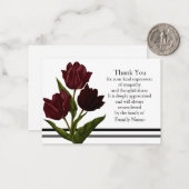 Diepe rode tulpen Dankjewel Card Notitiekaartje (Voorkant / Achterkant in situ)