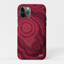 Diepe Roos Abstract Agate Pattern met Monogram Case-Mate iPhone Case