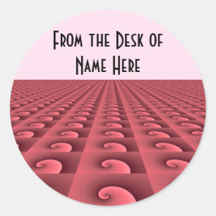 Diepe Roos gekleurd zwirlpatroon Ronde Sticker