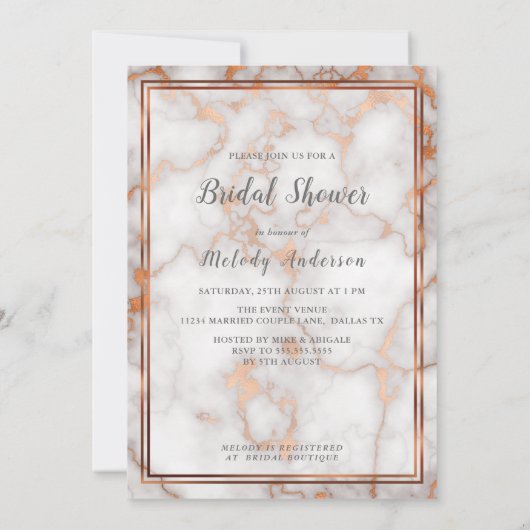 Diepe Roos Gold/kopermarmer Kaart (Achterkant)