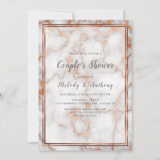 Diepe Roos Gold/kopermarmer Kaart (Achterkant)