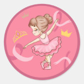 Diepe roos grens ballerina sticker (Voorkant)