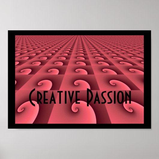 Diepe Roos Patroonontwerp - Creatieve Passie Poster (Voorkant)