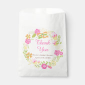 Diepe roze en gele bloemenkrans Bruidsfeest Bedankzakje (Voorkant)