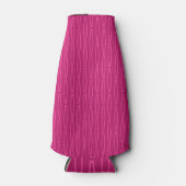 Diepe roze geometrische herhaling flesjeskoeler (Voorkant)