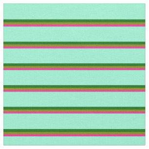 Diepe roze, groene, donkergroene en aquamarinelijn stof
