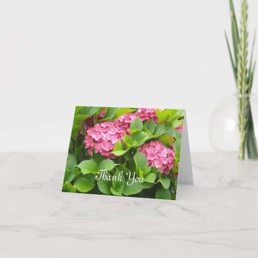 Diepe Roze Hortensia's Dank Je Bedankkaart (Voorkant)