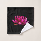 Diepe roze Lotus Flowers op Black Bad Handdoek (Wasdoekje)