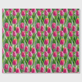 Diepe roze tulpen - verpakkingspapier cadeaupapier (Vlak)