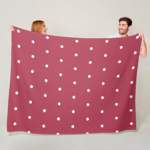Diepe Roze Witte Geometrische Kleine Stippen Fleece Deken