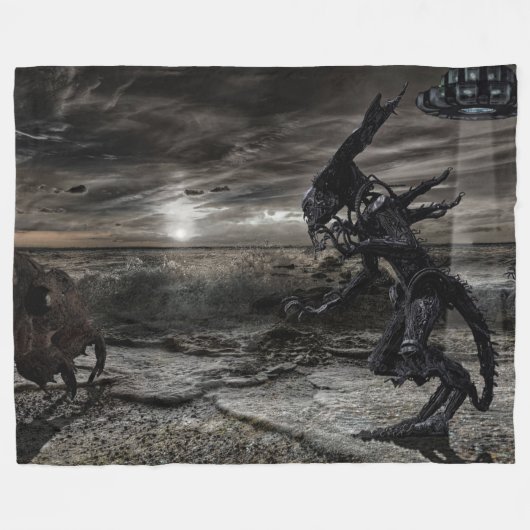 DIEPE RUIMTE DEMONEN FLEECE DEKEN (Voorkant (Horizontaal))