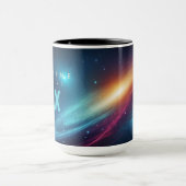 Diepe Ruimte Kosmische Energie Neon Abstracte Melk Mok (Midden)
