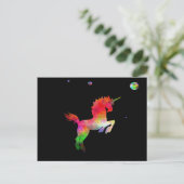 Diepe ruimte multi-hued Unicorn Briefkaart (Staand voorkant)