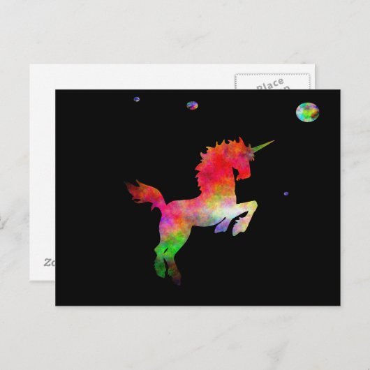 Diepe ruimte multi-hued Unicorn Briefkaart (Voorkant / Achterkant)
