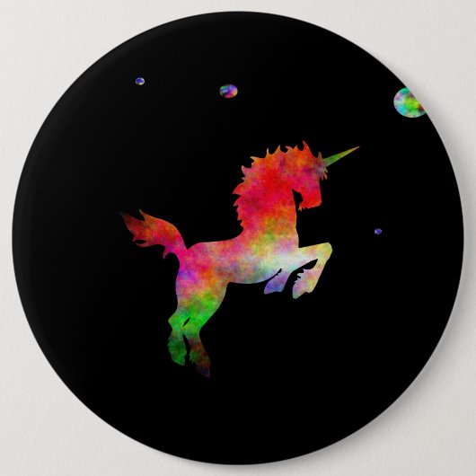 Diepe ruimte multi-hued Unicorn Ronde Button 6,0 Cm (Voorkant)