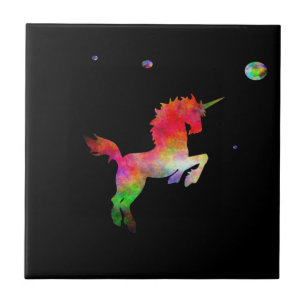 Diepe ruimte multi-hued Unicorn Tegeltje