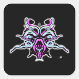 Diepe ruimte-nachtmerrie (abyss creature) v1.1 vierkante sticker