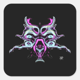 Diepe ruimte-nachtmerrie (abyss creature) v1 vierkante sticker