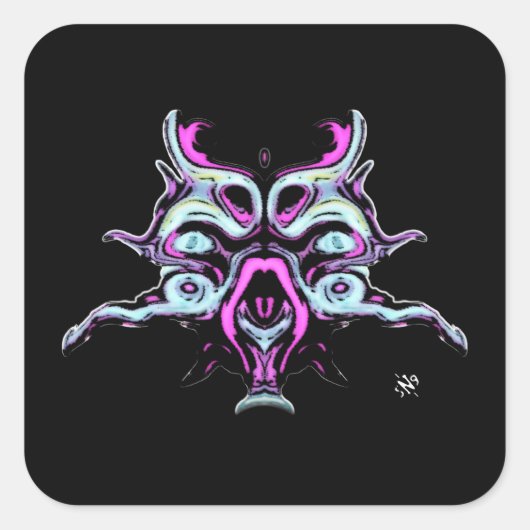 Diepe ruimte-nachtmerrie (abyss creature) v1 vierkante sticker (Voorkant)