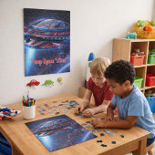 Diepe ruimte trillingen futuristisch ruimtevaartui legpuzzel