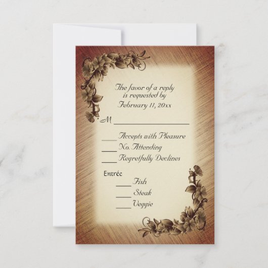 Diepe Rustic Flowers RSVP met keuze uit entree (Voorkant)
