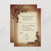 Diepe Rustic Flowers RSVP met keuze uit entree (Voorkant / Achterkant)