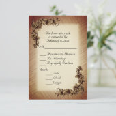 Diepe Rustic Flowers RSVP met keuze uit entree Kaartje (Staand voorkant)