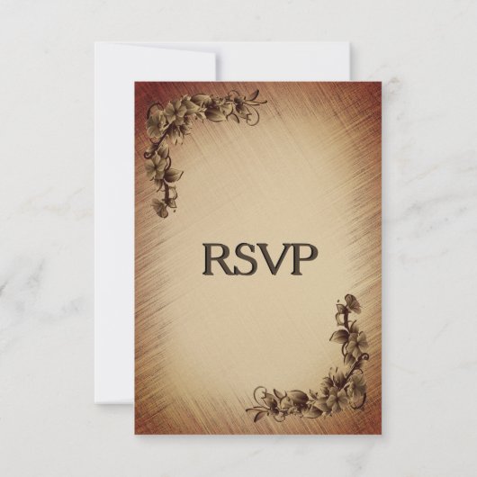 Diepe Rustic Flowers RSVP met keuze uit entree Kaartje (Achterkant)