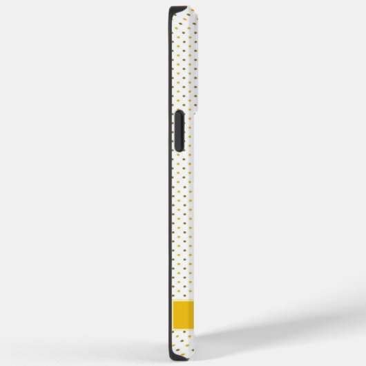 diepe saffraan gele witte polka dot Case-Mate iPhone case (Achterkant / Rechts)