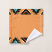 Diepe saffraan vet patroon 2 bad handdoek (Wasdoekje)
