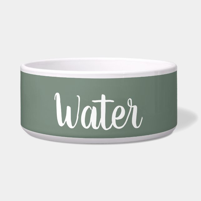 Diepe Sage Groene Pet Water Bowl Voerbakje (Voorkant)