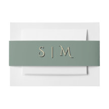 Diepe Saliegroene Monogram Trouwband