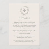 Diepe sep Simple Elegant Monogram - Gegevens Informatiekaartje (Voorkant)