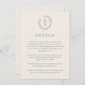 Diepe sep Simple Elegant Monogram - Gegevens Informatiekaartje (Voorkant / Achterkant)