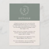 Diepe sep Simple Elegant Monogram - Gegevens Informatiekaartje (Voorkant)