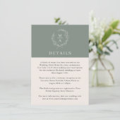 Diepe sep Simple Elegant Monogram - Gegevens Informatiekaartje (Staand voorkant)